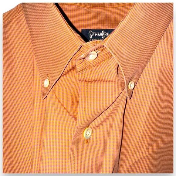 Gitman Brothers Orange Made in USA Button Down Shirt XXL - Picture 4 of 9